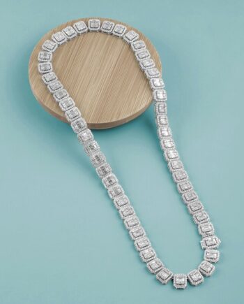 Silver Gleam Diamond Necklace for Women